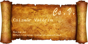 Csizmár Valéria névjegykártya